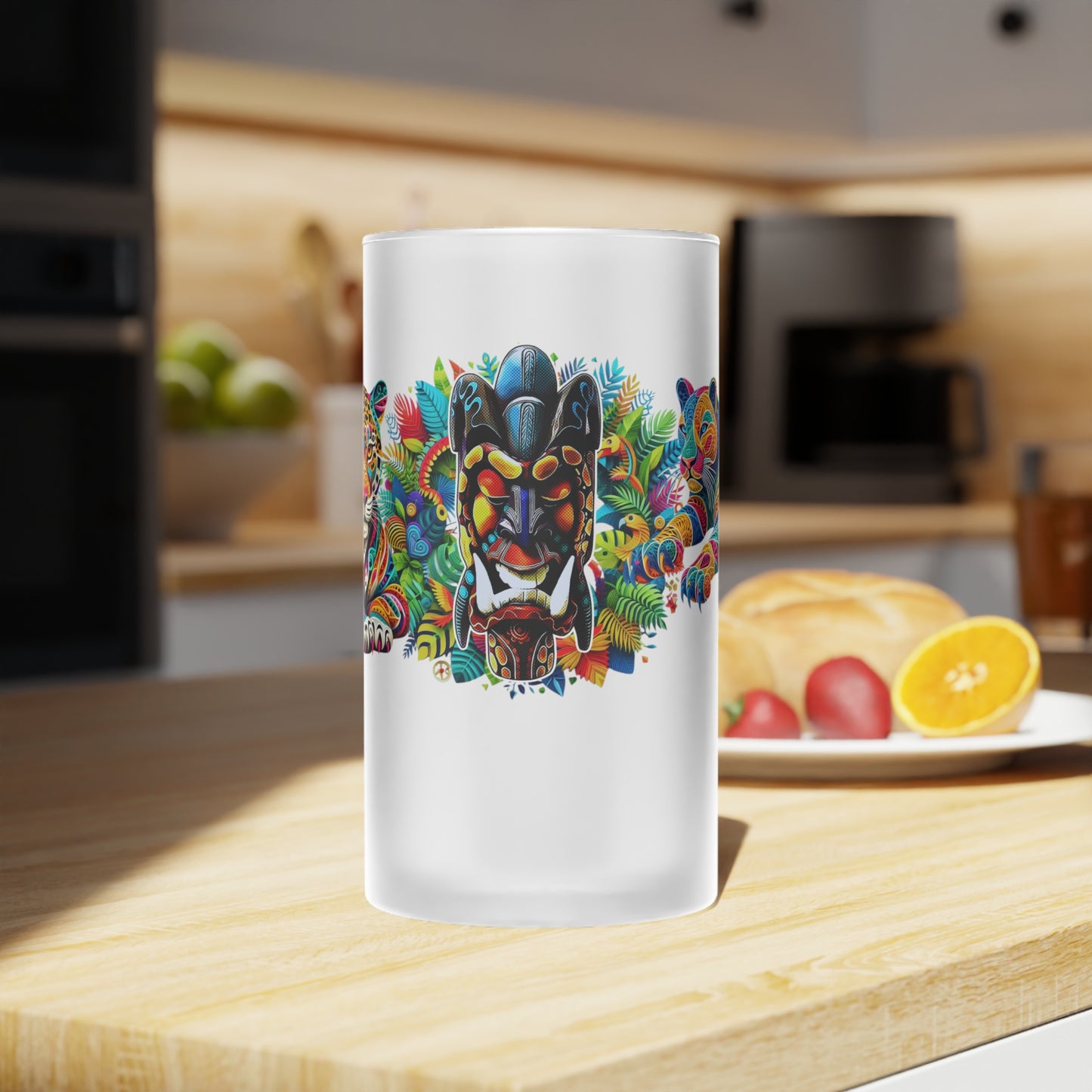 Jarra de cerveza Jaguar & Mask - Vibras tropicales