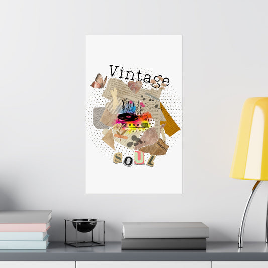 Póster vertical Vintage Soul: decoración artística y musical retro