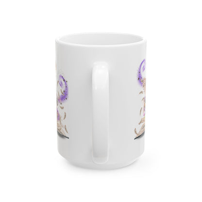 Taza de cerámica para café con búho caprichoso