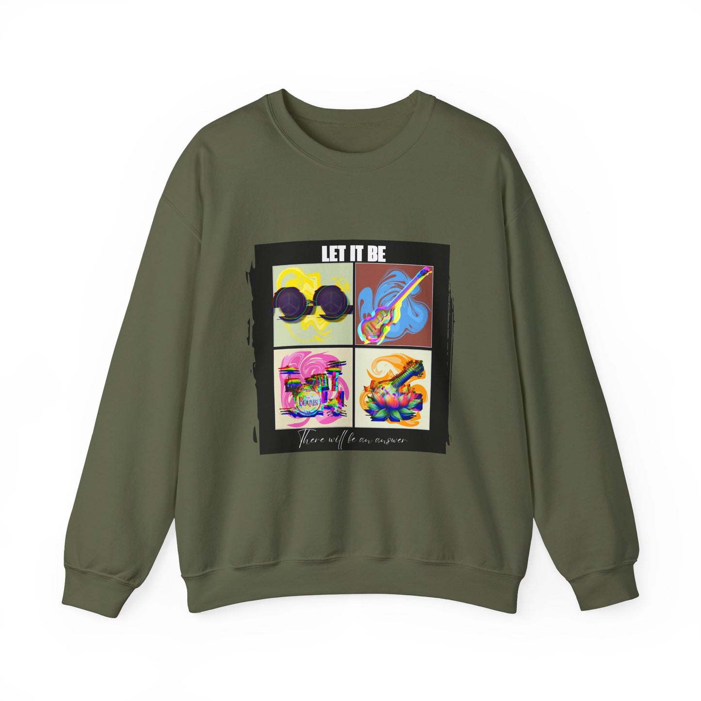 Sudadera vintage de cuello redondo «Let It Be» de los Beatles: tributo a una banda de rock