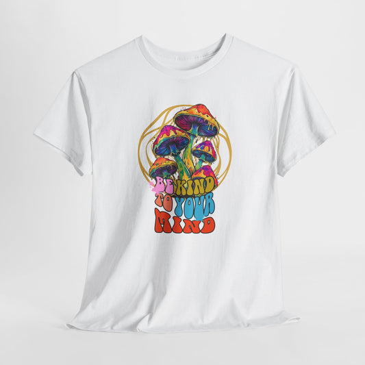 Psychedelic Mushroom T-Shirt featuring a vibrant trippy hippie design with colorful mushrooms and cosmic vibes—ideal for fans of psychedelic art and positive energy.